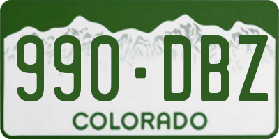 CO license plate 990DBZ
