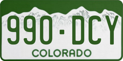 CO license plate 990DCY