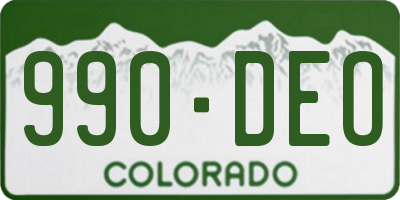 CO license plate 990DEO