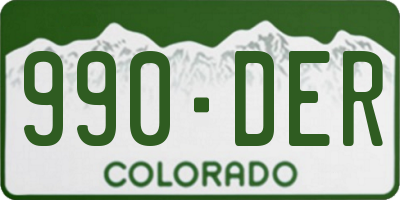 CO license plate 990DER