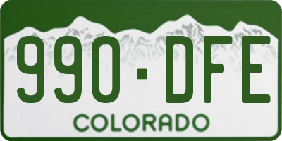 CO license plate 990DFE