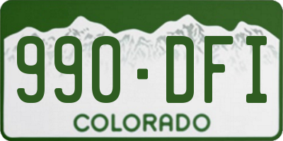 CO license plate 990DFI