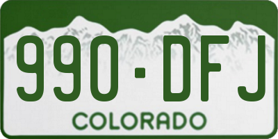 CO license plate 990DFJ
