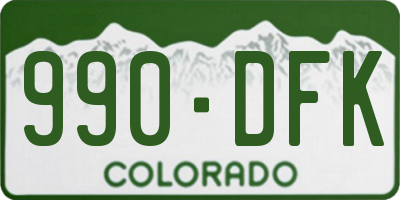 CO license plate 990DFK