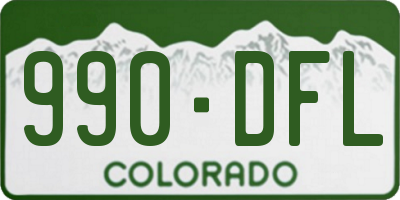 CO license plate 990DFL