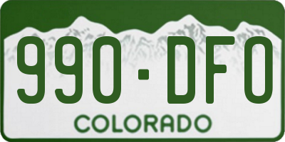 CO license plate 990DFO