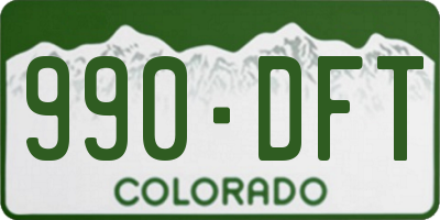 CO license plate 990DFT