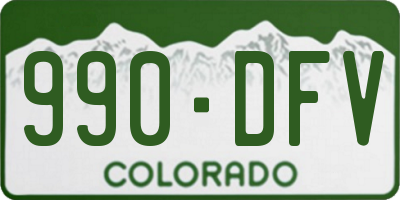 CO license plate 990DFV