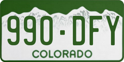CO license plate 990DFY