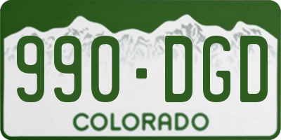 CO license plate 990DGD