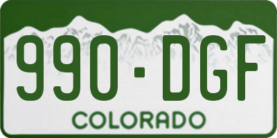 CO license plate 990DGF