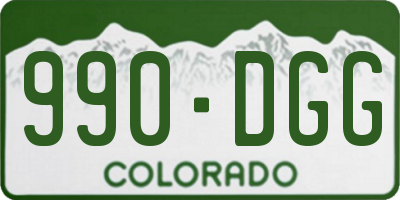 CO license plate 990DGG