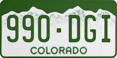 CO license plate 990DGI