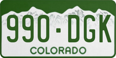 CO license plate 990DGK