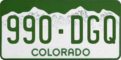 CO license plate 990DGQ