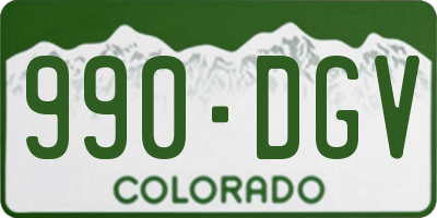 CO license plate 990DGV