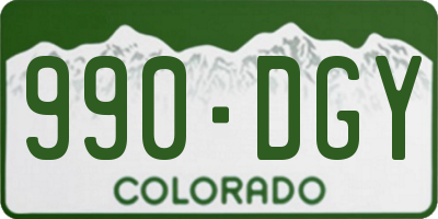 CO license plate 990DGY