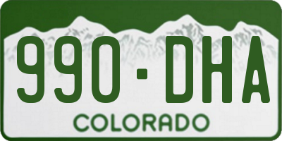 CO license plate 990DHA