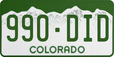 CO license plate 990DID