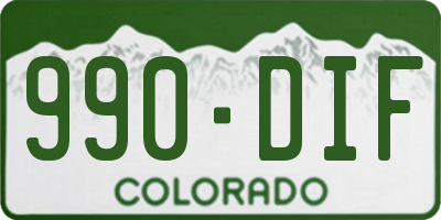 CO license plate 990DIF