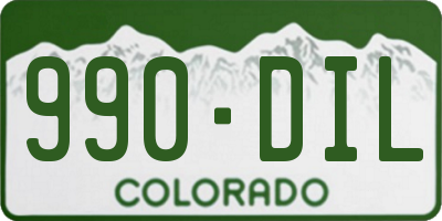 CO license plate 990DIL