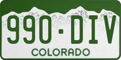 CO license plate 990DIV