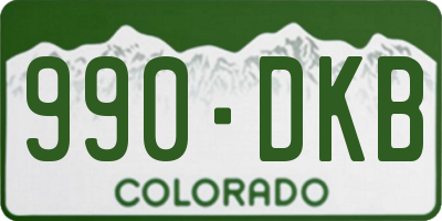 CO license plate 990DKB
