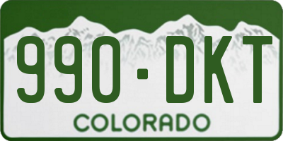 CO license plate 990DKT