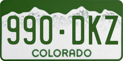 CO license plate 990DKZ