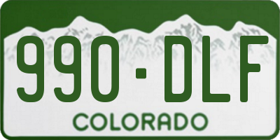 CO license plate 990DLF