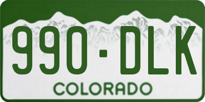 CO license plate 990DLK