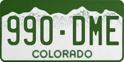 CO license plate 990DME