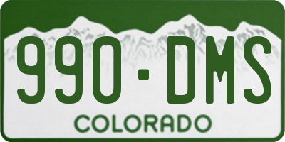 CO license plate 990DMS