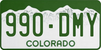 CO license plate 990DMY