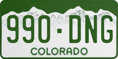 CO license plate 990DNG