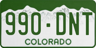 CO license plate 990DNT