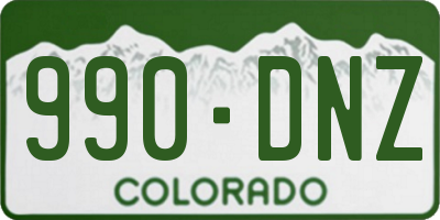 CO license plate 990DNZ
