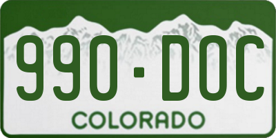 CO license plate 990DOC