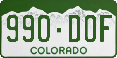 CO license plate 990DOF