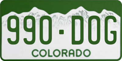 CO license plate 990DOG