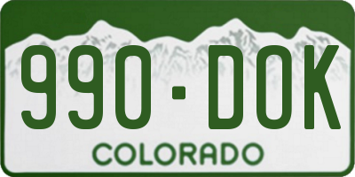 CO license plate 990DOK