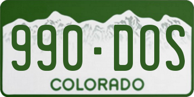 CO license plate 990DOS