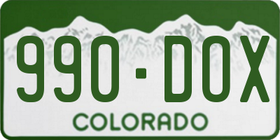 CO license plate 990DOX