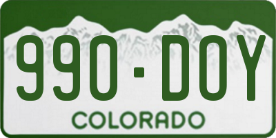 CO license plate 990DOY
