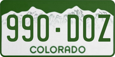 CO license plate 990DOZ