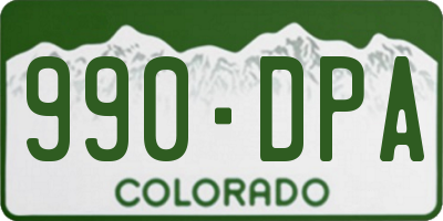 CO license plate 990DPA