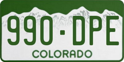 CO license plate 990DPE