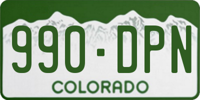 CO license plate 990DPN