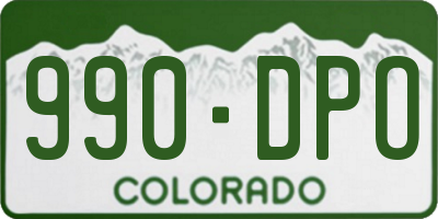 CO license plate 990DPO