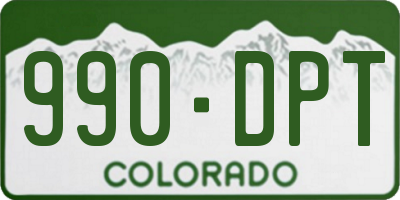 CO license plate 990DPT